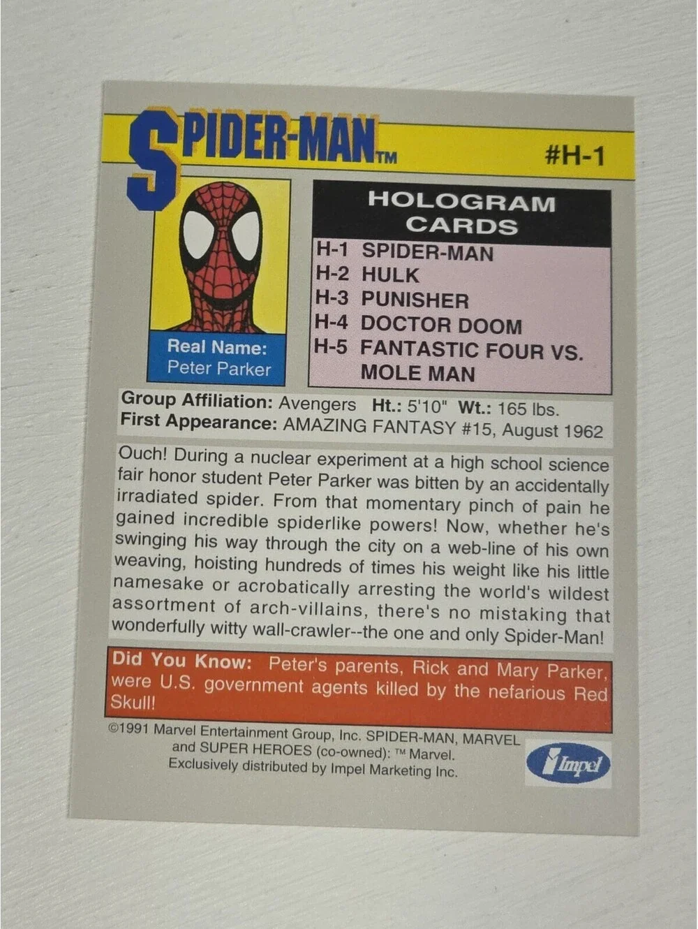 1994 SPIDER-MAN POWERBLAST #6 & Impel Holgram FOIL Card Lot